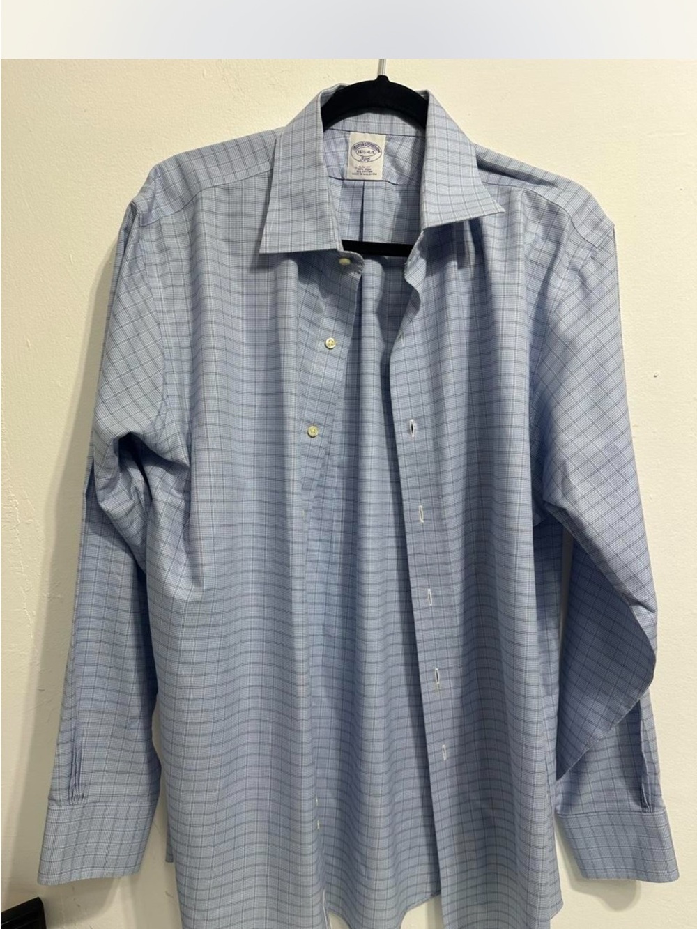 Brooks Brothers Light Blue Windowpane Dress Shirt
